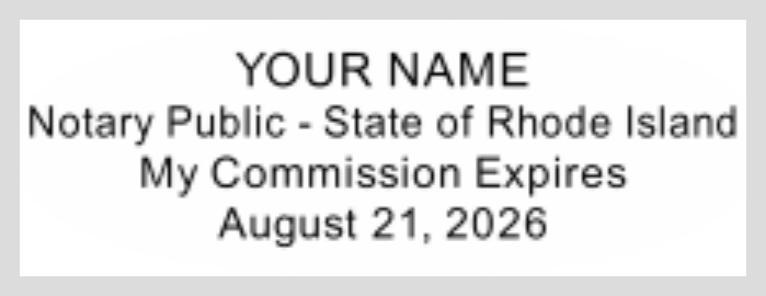 Rhode Island Notary Self Inking Red 9412 Mobile Printy, Sample Impression Image Rhode Island Notary Self Inking Red 9412 Mobile Printy, Sample Impression Image